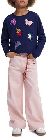 Desigual - T-shirt - Effen - Langarm - Met Vormapplicaties