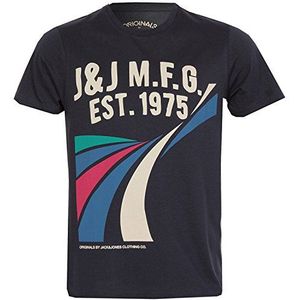 Jack and Jones heren Paint Crew Neck T-shirt met korte mouwen, Donkerblauw, L