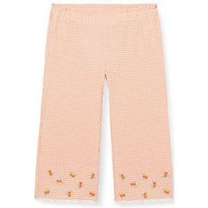 Koton Meisjesbroek met flared leg bloemenborduurwerk, oranje geruit (2C2), 11-12 jaar, Oranje geruit (2c2), 11-12 Jaar