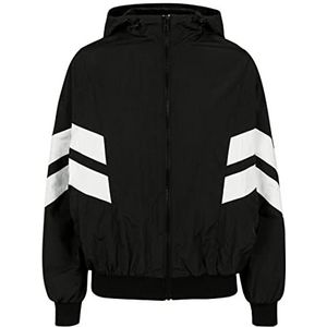 Urban Classics Damesjack Girls Crinkle Batwing Jacket, sportjas, met vleermuismouwen, verkrijgbaar in 3 kleuren, maten 110/116-158/164, wit/zwart, 146/152 cm