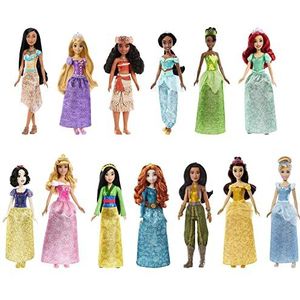 Disney Prinses speelgoed, 13 Prinsessenpoppen met Glinsterende Kleding en Accessoires, Geïnspireerd op Disney Films, Cadeaus voor Kinderen, HPG74