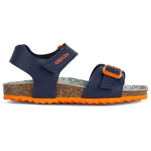 Geox J Ghita Boy B Sandalen voor jongens, Navy Dk Oranje, 36 EU