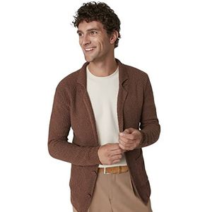 Trendyol Mannelijk Slim Standaard Shirt Kraag Knitwear Vest Oranje, ORANJE, S