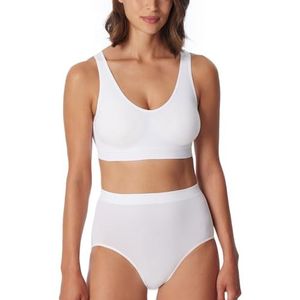 Schiesser Damesbustier met uitneembare pads, naadloze, klassieke naadloze sportbeha, Wit_181105, XXL