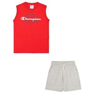 Champion Legacy Graphic Mouwloze Crewneck Set met grote print voor jongens, Rood (RS011), 9-10 jaar