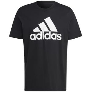 adidas Mannen Essentials Single Jersey Big Logo T-shirt met korte mouwen, L lang, 2 inch zwart/wit