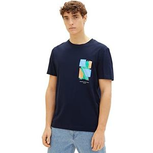 TOM TAILOR Denim Uomini T-shirt 1035582, 10668 - Sky Captain Blue, M