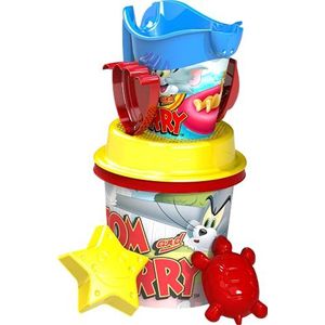 BLUE SKY - Strandset Tom en Jerry Warner Bross - Strandspel - 045644 - Willekeurig Model - 7 Stuks - Plastic - Kinder Speelgoed - Zand - Officiële Licentie - 17 cm - Vanaf 10 Maanden