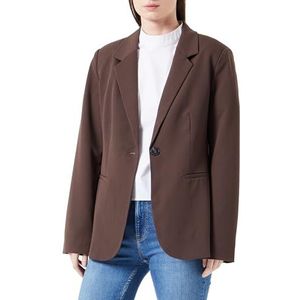 Kaffe Damesblazer Single Breasted Notch Lapel Regular Fit Jetted Pockets dames, Bruin, 36 NL