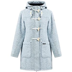 acalmar Dames Fraully gebreide fleece duffelcoat, Lichtblauw melange, XL