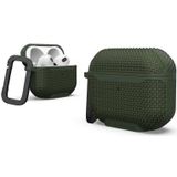 Urban Armor Gear Metropolis Case voor Apple AirPods (3e generatie 2021) Case [Draadloos opladen/Magnetische opladen compatibel/Status LED zichtbaar, afneembare karabijnhaak ] olijf