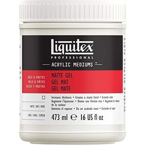 Liquitex 5322 Professioneel mat gelmedium, verwijdert de glans van acrylverf, kan worden gebruikt als lijm voor collages - 473ml fles