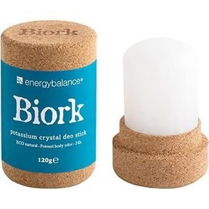 EnergyBalance Biork Deo-Stick - Eco Biologische Kristal Deodorant - Dames, Heren - Zonder Aluminium Chloride, Zonder Alcohol, Geurneutraal, Plastic Vrij, Veganistisch - Kwaliteit uit Zwitserland - 120 g