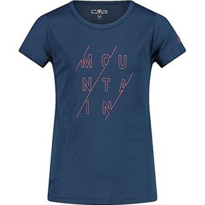 CMP Ademend outdoor T-shirt met antibacteriële behandeling, blauw-rood kiss, 104 meisjes