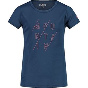 CMP - Ademend T-shirt - Blue-Red Kiss - Meisjes - Antibacteriële Behandeling