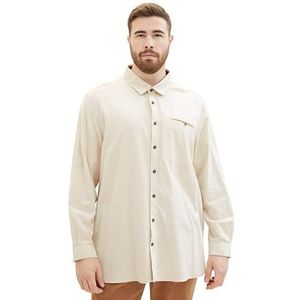 TOM TAILOR Plussize overhemd voor heren, 33873 - gebroken witte tonale structuur, 5XL