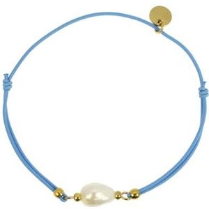 Les Cléias Elastische armband met zoetwaterparels en roestvrij staal, Eén maat, Roestvrij staal rvs Zoetwaterparel, Geen edelsteen