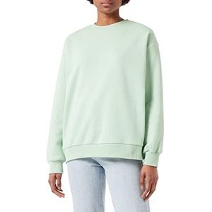 Organisch sweatshirt met lage schouders, lichtgroen, XX-Small