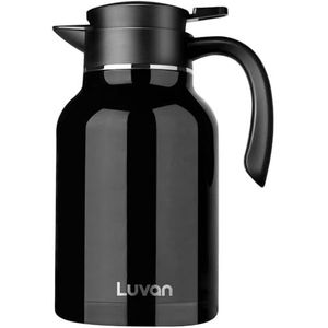 Luvan Thermoskan van 316 roestvrij staal, dubbelwandige vacuüm-geïsoleerde koffiepot, 2,0 liter, twee functies voor temperatuurregeling en koelbehoud, sap/melk/thee-isolatiepan