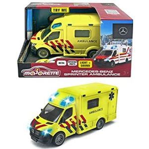 Majorette Grand Series - Mercedes-Benz Sprinter Ambulance NL, 12.5 cm, licht en geluid, metaal, speelgoedvoertuig