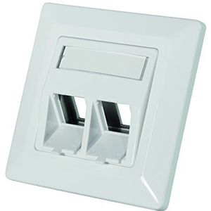 LogiLink Professional NK4020 Keystone inbouwdoos voor 2 Keystone bussen/modules met 45° uitlaat