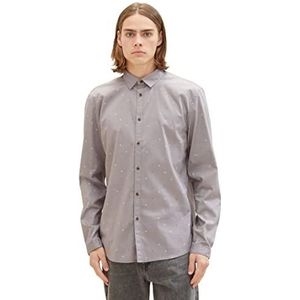 TOM TAILOR-denim Denim heren slim fit overhemd met een allover print van katoen