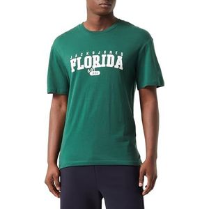 JJCORY Tee SS Crew Neck, donkergroen/print: florida, S