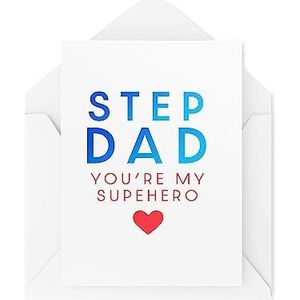 Step Dad Card - Vaderdagkaarten - Stepdad You're My Superhero - Kaarten voor vaders - Papa Verjaardagskaart - Leuke Kaarten van de Kinderen - CBH1752