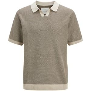 JACK & JONES Heren Jprcceaston Knit Split Neck Ss, Shitake, XS