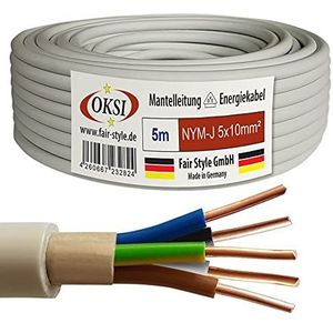 OKSI NYM-J 5 x 10 mm² kabel voor vochtige ruimtes elektrische kabel koper Made in Germany