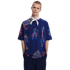 T-shirt - Etnische Print - Korte Mouwen - Ronde Hals