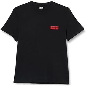 Wrangler T-shirt voor heren met logo, zwart, 4XL