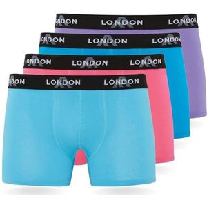 FM London Heren boxershorts, zacht, elastisch ondergoed voor dagelijks gebruik, 4/8 stuks, Donker neon assortiment (4 stuks), XXL