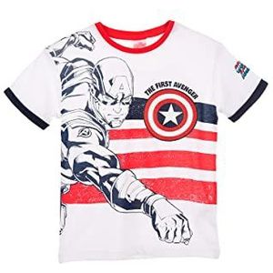 Marvel Avengers Classic T-shirt voor jongens, Wit, 4 Jaren