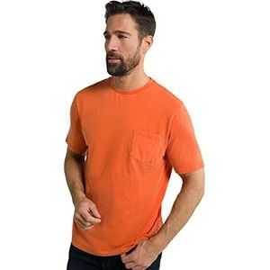 JP 1880 Heren T, slub, Garment Dyed, borsttas shirt, oranje, XXL