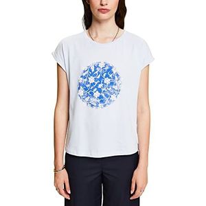 ESPRIT T-shirt met print, 100% katoen, blauw (pastel blue), M
