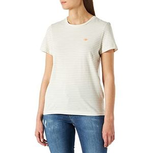 TOM TAILOR Dames T-shirt met print 1031765, 29856 - Offwhite Beige Stripe, S
