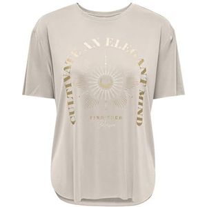 ONLY Onlfree Life S/S Print Top Box JRS, grijs, XL