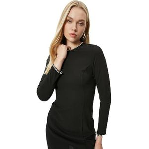 Koton Mini-jurk met ronde hals en lange mouwen, zwart (999), 40