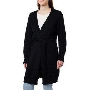 NAEMI Dames gebreide lange cardigan 25825301-NA01, zwart, XS/S, zwart, XS/S