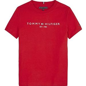 Tommy Hilfiger - Essential Tee S/S Ks0ks00210, T-shirts met korte mouwen, Unisex - Kinderen en teners, Rood (diep karmozijnrood), 8 jaar