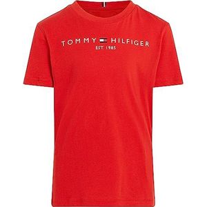 Tommy Hilfiger uniseks-kind T-Shirt Essential Tee S/S, Deep Crimson, 80