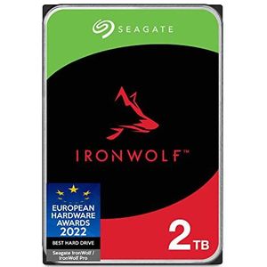 Seagate IronWolf, 2 TB, Interne Harde Schijf, NAS, 3,5"", SATA 6 GB/s, 5900 RPM, 256 MB cache, voor NAS RAID, 3 jaar Rescue Services, FFP (ST2000VNZ03)