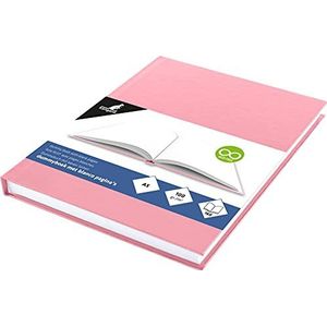 Dummyboek K5353 Kangaro schetsboek, A5 blanco met roze pastel hardcover, 80 vellen 100 gram wit zuurvrij papier
