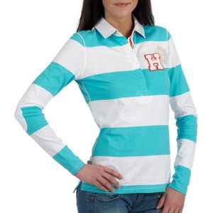 Tommy Hilfiger T-shirt voor dames, Turquoise (Capri/Classic White), 44