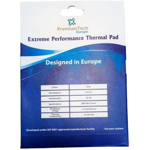 PremiumTech - Thermische Pad - 100 x 100 mm - Siliconen - 20 W/MK Warmtegeleiding