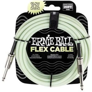 Ernie Ball Flex Instrument Kabel Recht/Rechte 20ft - Glow in Dark