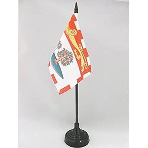 Prins Edward Eiland Tafelvlag 15x10 cm - Canada - Canadese regio van Prins Edward Eiland Desk Vlag 15 x 10 cm - Zwarte plastic stok en voet - AZ FLAG