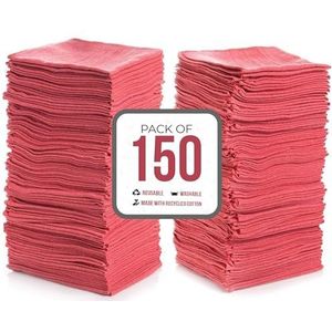 SIMPLI-MAGIC - Premium Shop Handdoeken - Rood - 35,6 cm x 30,5 cm - 150 Stuks