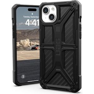 URBAN ARMOR GEAR Monarch beschermhoes compatibel met Apple iPhone 15 Plus case [draadloos opladen compatibel, 5-laags bescherming van militaire kwaliteit, verhoogde rand] koolstofvezel